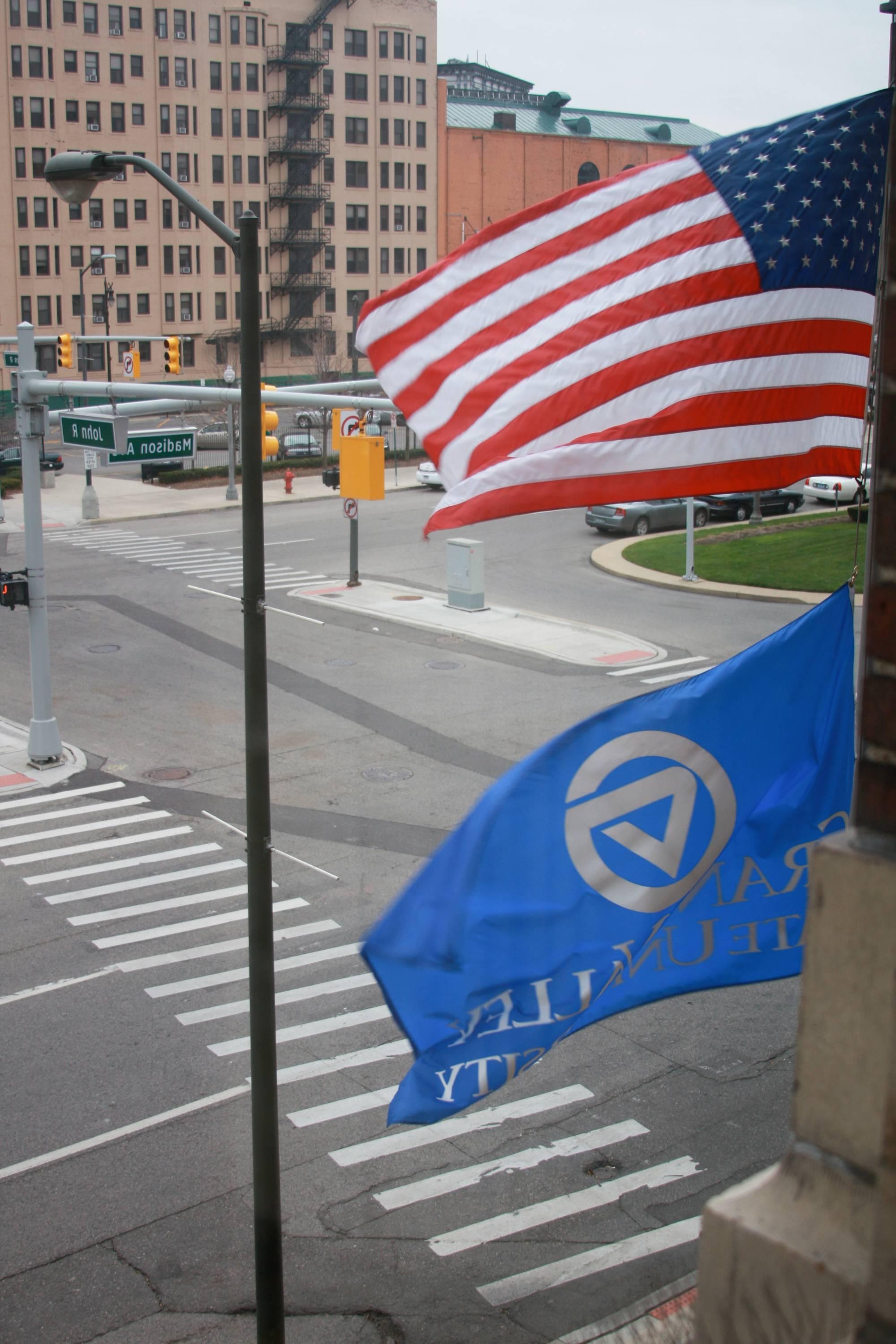 GVSU Sign outside Detroit Campus